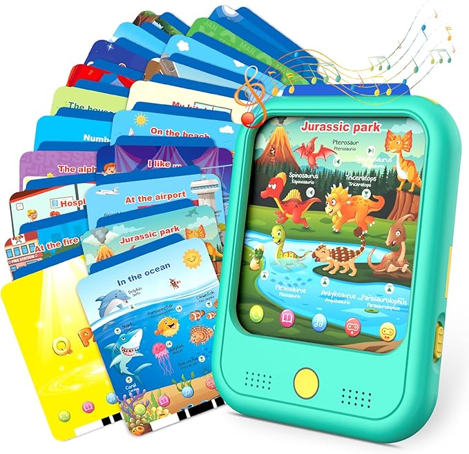 Kids Learning Tablet Educational Learning Pad for Toddlers 2-5 to Learn Alphabets, Numbers, Foods, Time, Music, Vehicles, Tablet Toy for Toddlers Ages 2 3 4 5 6 Years Old