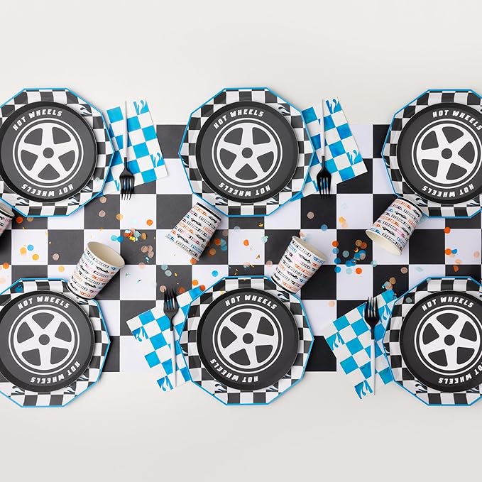 Bonjour Fete Hot Wheels™ x Paper Party Cups | Disposable Cups for Birthday Parties, Kids' Celebrations, and Car-Themed Events | Premium Party Supplies & Decorations | Pack of 8 | 9 oz size
