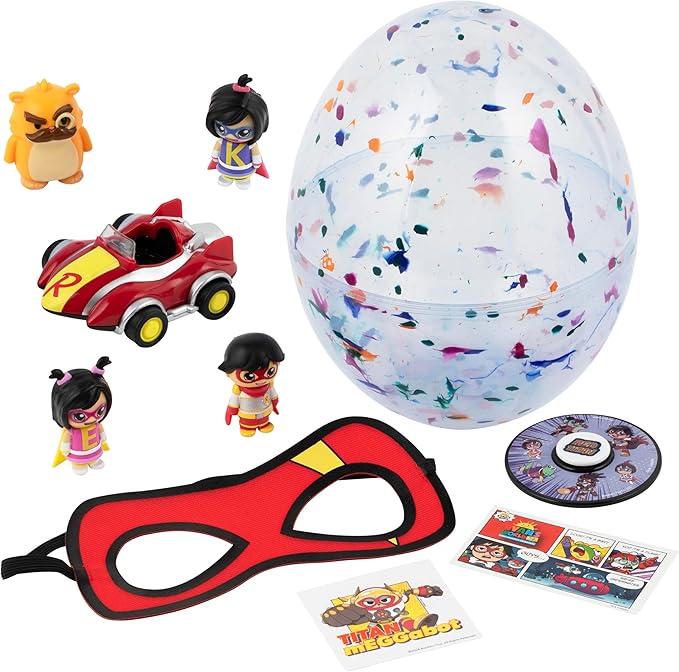 Ryan's World: The Movie - Mega Microverse Egg | Featuring Micro-Ryan Figures, Exclusive Micro Vehicle, Stickers and More Collectables for Ages 3+
