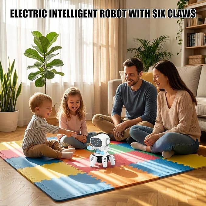 Music Playing Six Claws Robot Designed for Entertainment and Educational Programming Use Robot Toy