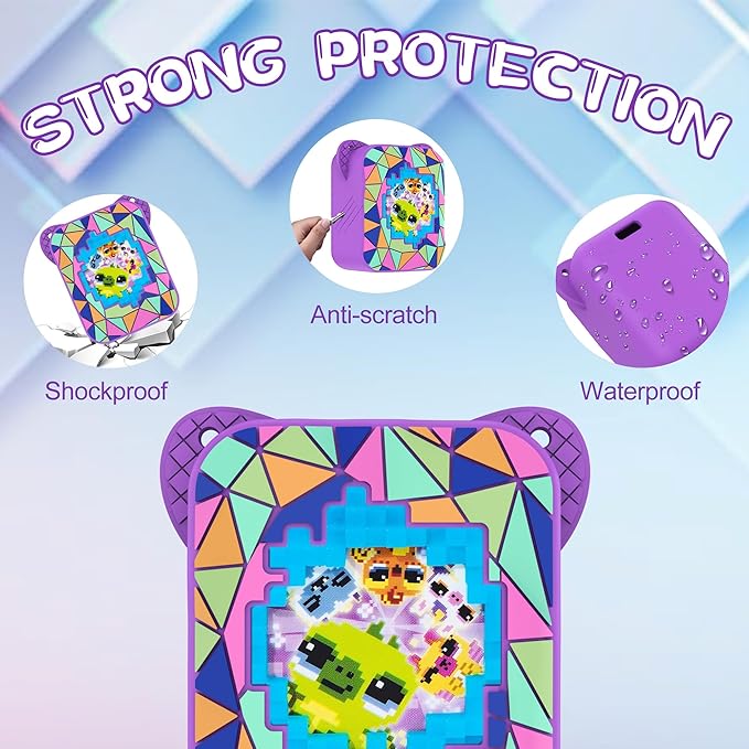 Silicone Case for Bitzee Magicals Interactive Toy, Protective Sleeve 2 in 1 Cover + Lanyard for Bitzee Magicals Interactive Toy Electronic Pets Accessories - Purple