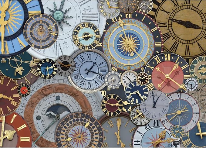 HUADADA Jigsaw Puzzles for Adults 1000 Pieces, Clocks Interlock Perfectly Letter on Back No Dust, Home Decor Birthday Party Toy for Men Women Elders Seniors (27.5"x19.6"), 1:1 Poster