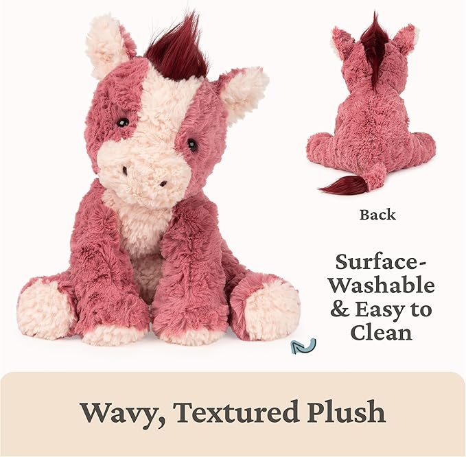 GUND Cozys Collection Horse Stuffed Animal, Spring Decor, Plush Toy for Ages 1 and Up, Pink/Red, 10”