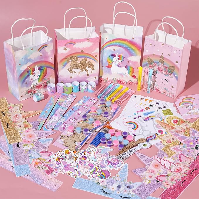 Vanblue Unicorn Party Favors Birthday Party Decorations Supplies for Girls,Goodie Bag Stuffers,Party Hats Princess Dress up Theme,Classroom Rewards Gifts Prizes Pinata Stuffers for Kids