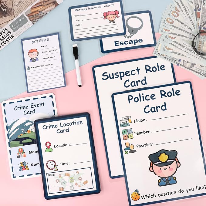 8 Pcs Pretend Play Police Tickets Police Role Play Set Pretend Play Paper Pads Police Officer Pretend Play Accessories Double Sided Receipt Book for Toddlers Education Birthday Party Gift Boys Toy
