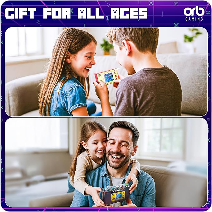 Mini Retro Games Console, 150 in-Built Games, 8-Bit Retro Gaming Handheld Console, 1.8” Full Colour LCD Screen Pocket Console, Immersive Sound Games Console - ThumbsUp!