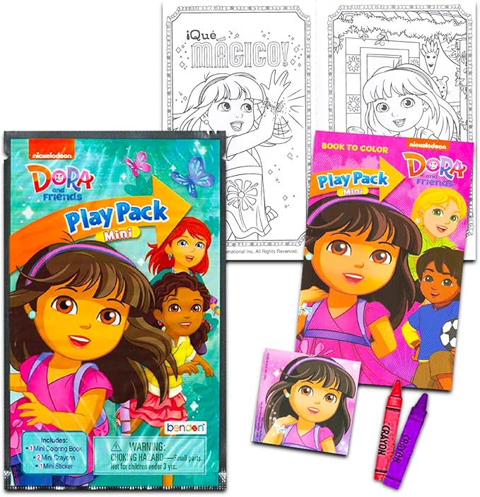 Dora the Explorer Mini Party Favors Set - Bundle with 24 Mini Dora the Explorer Grab n Go Play Packs with Coloring Pages, Stickers and More