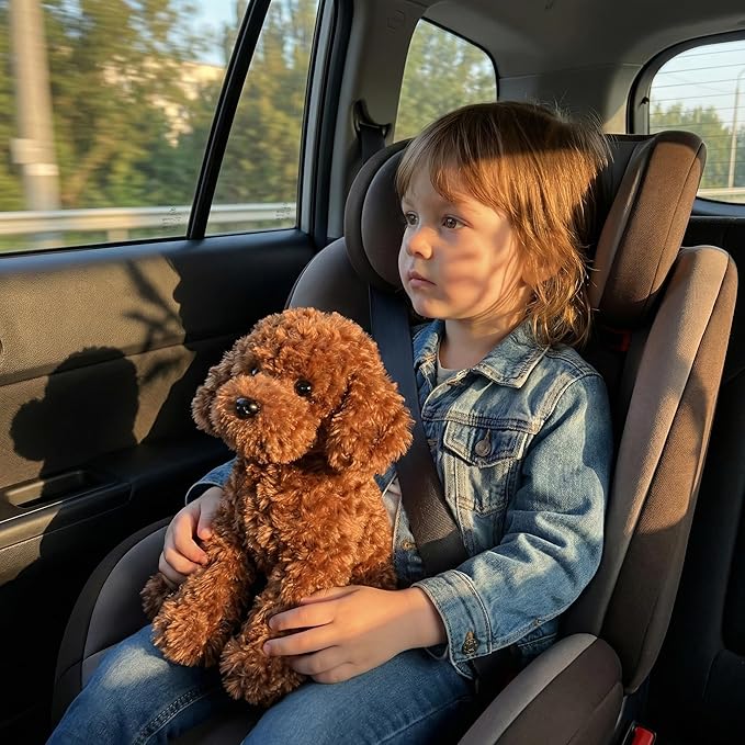 Adorable Labradoodle Plush Toy Fluffy Red Brown Poodle Stuffed Animal Dog Puppy, 12.6" - Perfect for Kids, Babies, Birthday, Nursery