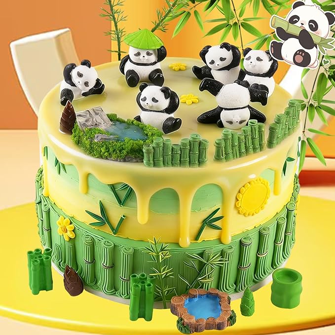 23PCS Panda Cake Toppers Panda Cake Decorations for birthday party supplies
