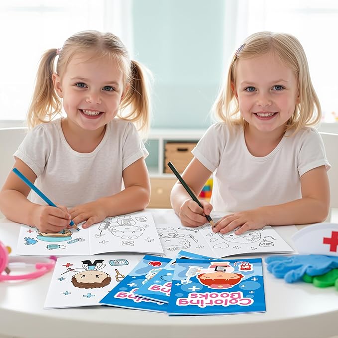 Mini Medical Coloring Books for Kids - 48Pcs Bulk Doctor Nurse Theme Coloring Booklet Medical Theme DIY Art Drawing Book for Toddlers Party Favors Gifts Classroom Reward Home Art Activity Supplies