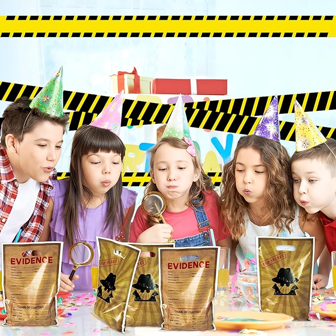 50Pcs Top Secret Spy Party Favor Bags Secret Agent Sweet Goody Candy Treat Bag Escape Room Party Decorations Mystery Spy Theme Plastic Gifts Bags Birthday Snack Bags for Kids Birthday Party Supplies