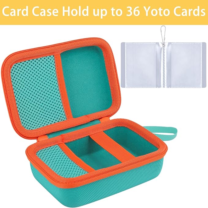 co2CREA Hard Case Compatible with Yoto Mini Kids Audio Music Player Children Speaker Plays Audiobook Cards Radio and Card Holder Hold up to Yoto 36 Cards, Teal Case