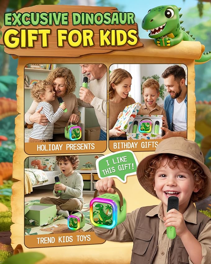 Mini Karaoke Machine for Kids, 2026 TOP Toys Birthday Gifts Ideas for Girls Ages 4, 5, 6, 7, 8, 9, 10, 12+ Years Old, Portable MP3 Player with 2 Wireless Mics for Family Home Party