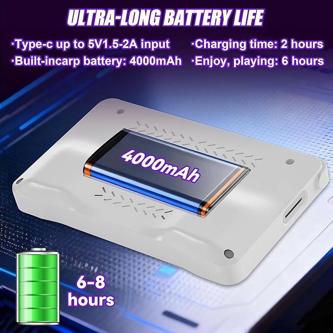 XF40H Handheld Game Console, Retro Gaming Console with 4.0 Inch 4K HD IPS Screen, Support WiFi Online sparing，Preloaded 20,000+ Classic Games- Includes Exclusive Cool Stickers