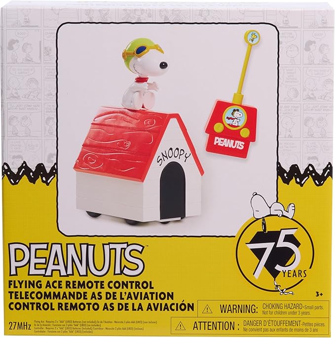 Peanuts Flying Ace Remote Control Toy – Snoopy Doghouse RC Vehicle, Interactive Spins & Drives, for Kids, Boys & Girls Ages 3 and Up, Kids Toys for Ages 3 Up by Just Play