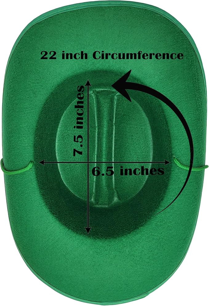 The Dreidel Company Cowboy Felt Western Hat, 22" Circumference Dress Up Costume Clothes for Kids, Pretend Play, Party Favors