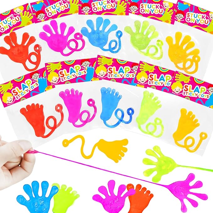 Bulk Party Favors Easter Basket Goody Bag Stuffers for Kids (200 PCS), Large Sticky Hands & Feet Birthday Pinata for Toddlers, Preschool Toys Gifts Non Candy Treats Prizes Supplies for Boys Girls