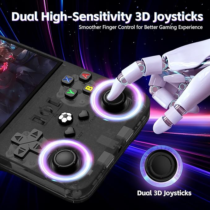 R36MAX Retro Handheld Game Console, Portable Retro Gaming Console 4.0'' IPS HD Screen and Linux System, Support 30+ Emulator and 64GB TF Card Video Game Consoles, 4000mAh Battery (Black 64GB)