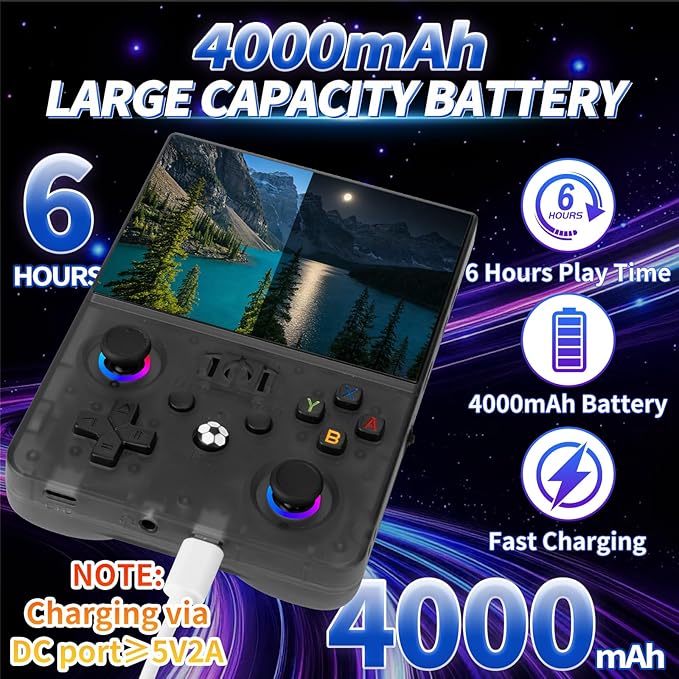 2026 NEW Upgrade R36MAXPRO Retro Handheld Game Console - 4.5 Inch Ultra-Large Screen, Support 18000+Classic Games, 64G TF Card, Linux System, 4000mAh Battery, Birthday Gift for Adult - Black