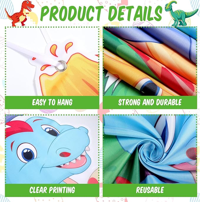 Namalu 3 Pcs Watercolor Dinosaur Door Banner Decorations Dino Birthday Themed Porch Sign Hanging Banners for Jungle Safari Photo Booth Props Front Door Window Wall Decor Supplies