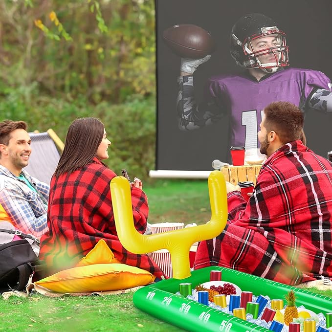 Inflatable Football Field Cooler Football Party Drink Cooler Football Party Decor Inflatable Ice Serving Bar for Game Sports Party Supplies Decorations Drink Beer Food, 53 x 28 in