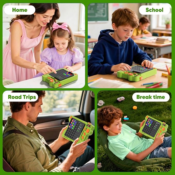 Super Decoder Game, 4-in-1 Code Breakers Game for 1-2 Players, Handheld Games for Kids and Adults, STEM Development Toys for Boys and Girls, Travel Games for Road Trip