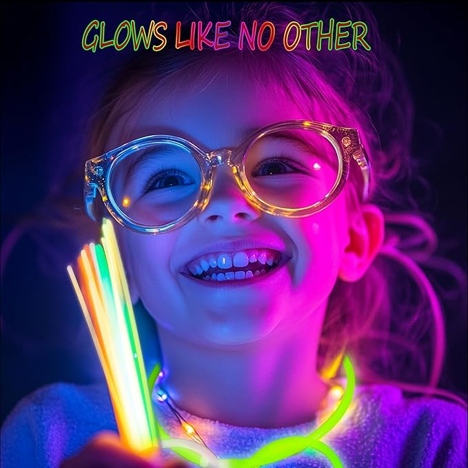 300 Ultra Glow sticks bulk party pack，8" Neon Glowsticks Easter Party Favors，Glow sticks for kids，Halloween Glow in the Dark Party Supplies Pack、With Bracelets and Necklaces