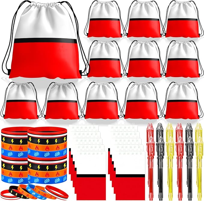 Cartoon Party Favors, Animation Themed Birthday Party Supplies & Goodie Bags for Kids, Include Drawstring Bags Notebook Silicone Bracelet Highlighter for Gifts Fillers