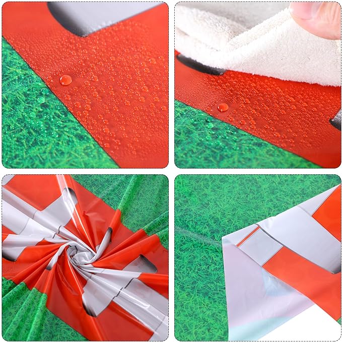 Oudain 6 Pcs Football Party Decorations Disposable Tablecloth 108 x 54 Inches Plastic Rectangle Table Covers Sport Themed Table Cloth for Football Rugby Day Birthday Party Supplies Favors