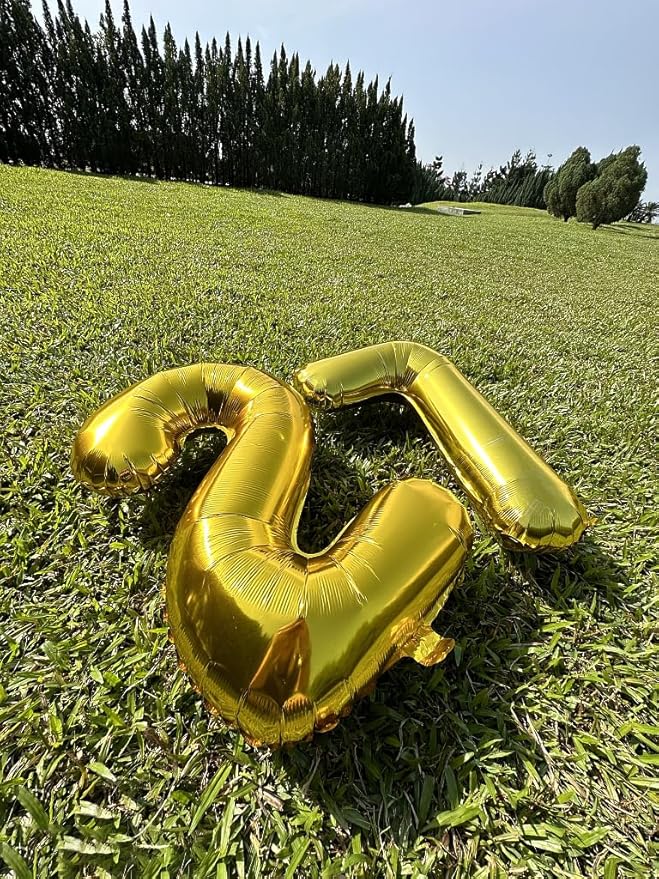 Gold Number 7 Birthday Balloon 40 Inch, Digital Balloons for 7 17 27 70 73 77 Party Celebration Decorations Supplies, Mylar Foil Numbers Balloon for Seven Wedding Anniversary