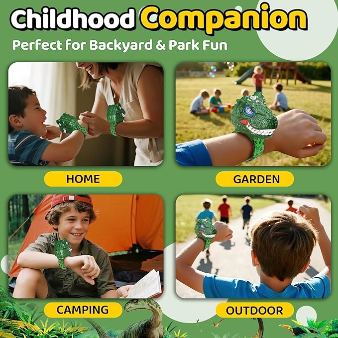Vvinca Walkie Talkies for Kids 2-Pack Dinosaur Toy with Wrist Strap & 3-Pack Rechargeable Long Range Walkie-Talkies with Flashlight, Gift for Boys Girls Age 3-12 Outdoor Camping Toys