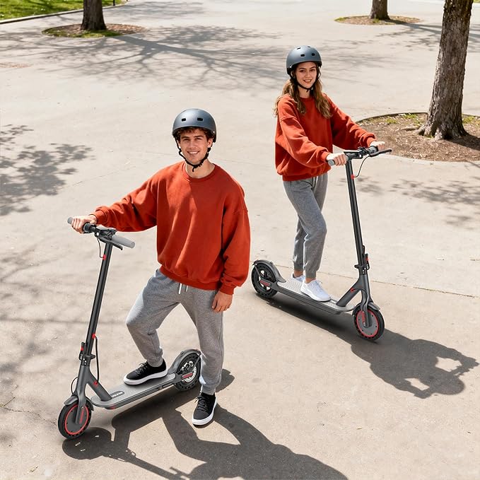 VOLPAM Electric Scooter, 350W/500W Powerful Motor, 8.5"/10" Solid Tires, 19/21Mph, 28/23/21/16 Miles Max Range, Dual Braking
