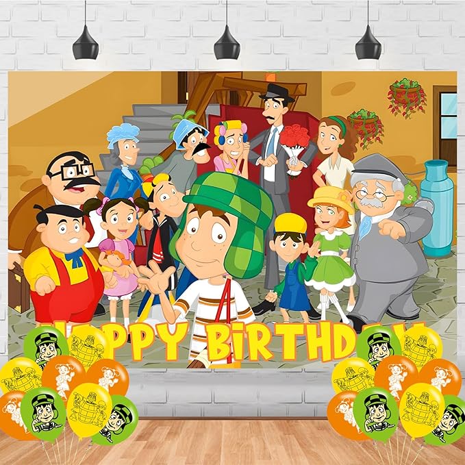 El Chavo Del Ocho Birthday Party Supplies Backdrop 5x3 Cartoon Game Happy Birthday Background Photography El Chavo Del Ocho Party Decorations Banner Photo Booth Props