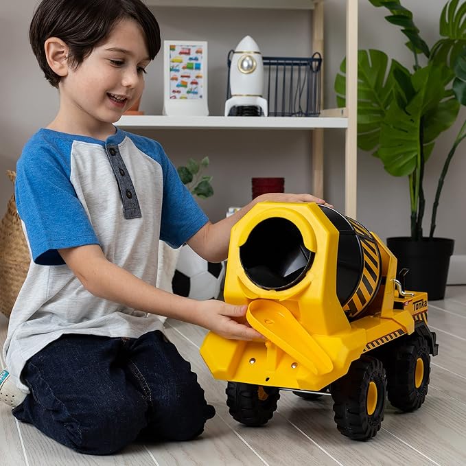Tonka Steel Classics Mighty Cement Mixer - Made with Steel & Sturdy Plastic, Yellow Toy Construction Truck, Boys and Girls, Kids, Toddlers, Ages 3+