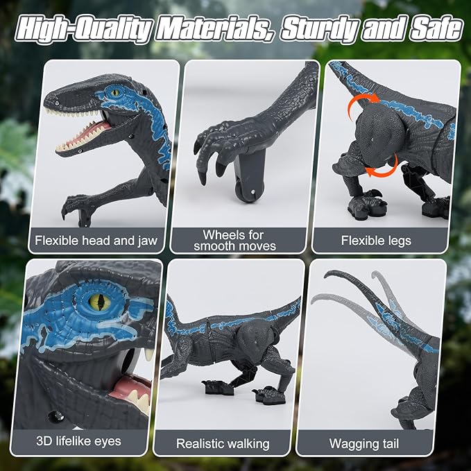 GIAT Remote Control Dinosaur - Birthday Gift for Boys 6 7 8 9 10 11 12 Years Old - Realistic Walking Dino Toy for Kids Ages 6-8 10-12, Electronic Dinosaur with Light, Roaring, Spray