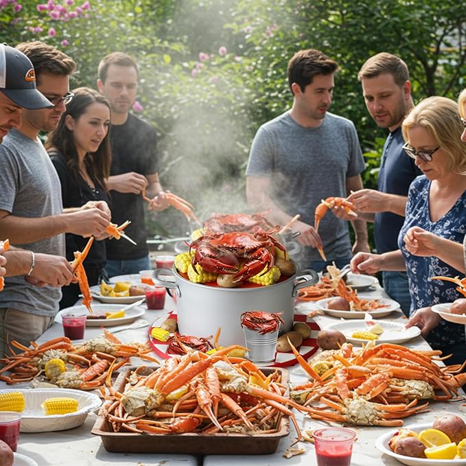9 Pcs Crab Cake Topper Crab Boil Party Decorations Supplies Plastic Potato Corn Metal Pail for Theme Birthday Festival Potluck