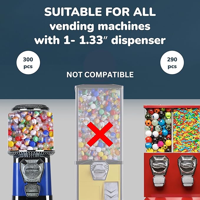 Capsule Vending Machine Round 100 pcs 1.1 inch - Gumball Machine Capsules Bulk Clear Container - Easter Basket Stuffers Birthday Gifts Pinata Stuffers DIY Craft Supplies - Clear Capsules Empty