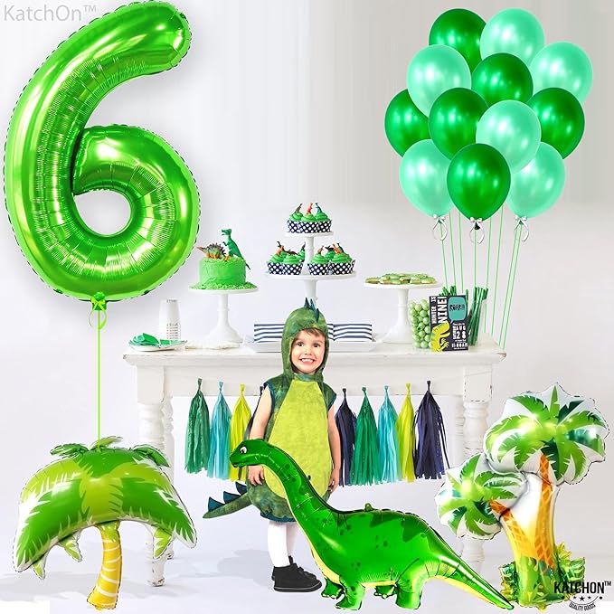KatchOn, Giant Light Green Number 6 Balloon - 40 Inch | 6th Birthday Balloon for 6th Birthday Decorations | 6 Balloons for Birthday | 6 Year Old balloon for 6 Year Decorations