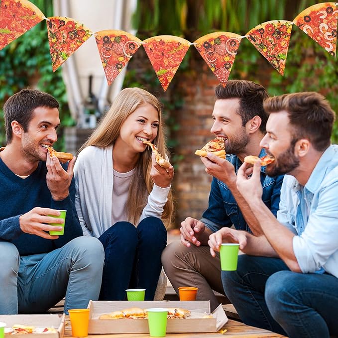 Boao Pizza Decorations Party Banners Party Supplies Pizza Garland Streamers Decoration, Pre-assembled