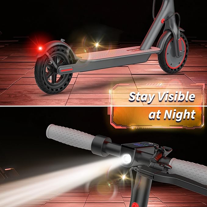 VOLPAM Electric Scooter, 350W/500W Powerful Motor, 8.5"/10" Solid Tires, 19/21Mph, 28/23/21/16 Miles Max Range, Dual Braking