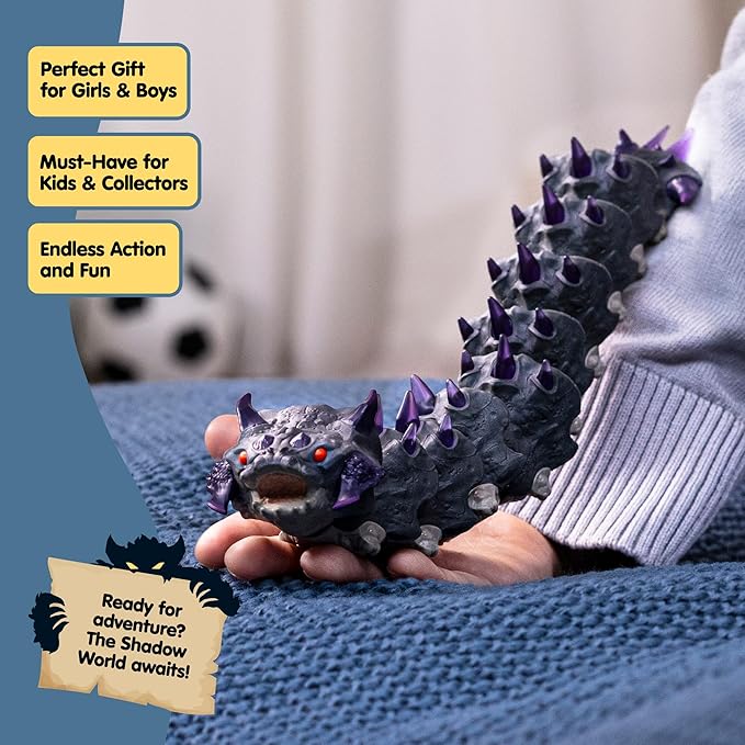 schleich Eldrador Creatures - 10” Shadow Worm Action Figure with Movable Body - Spiked Bug Monster Toy for Battle Fun - Large Beast Figurine for Imaginative Play for Boys and Girls - Kids 7+ | 70830