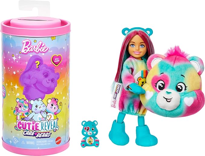 Barbie Cutie Reveal Cuddly Series Chelsea Small Dolls & Accessories with 6 Surprises Including Color Change & Mini Pet (Styles May Vary)