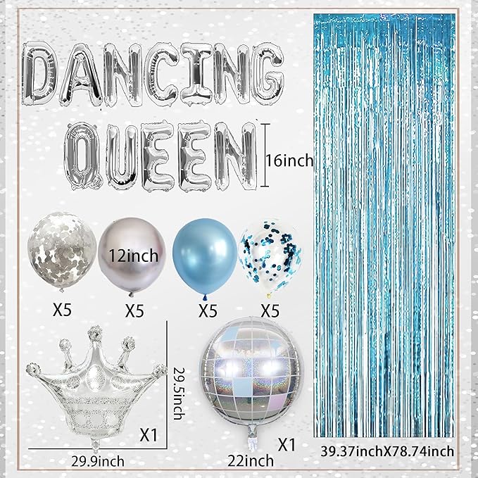 Blue Dancing Queen Birthday Decoration Dancing Queen Party Decorations Mamma Mia Disco Birthday Party Decors 70s Disco Decoration
