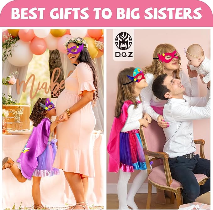 D.Q.Z Super Sisters Gifts for 3 4 5 6 7 8 9 Years Old Girls Dress Up Clothes Pretend Play Toys for Girls Birthday Gifts