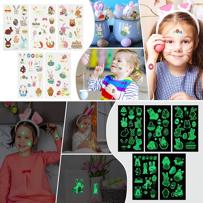 23 Packs Easter Outdoor Party Games for Kids Potato Sack Race Jumping Bags with Legged Race Bands, Egg and Spoon Race，Toss Game and Stickers, Outdoor Games for Easter Eggs Hunt,Easter Party Supplies