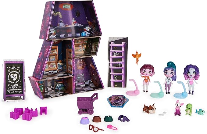Zombaes Forever, Wild Vibes, Abandoned Pet Shop Customizable Doll House Playset, 3 Exclusive Zombie Dolls & Accessories, 5 Pets, Kids Toys for Girls