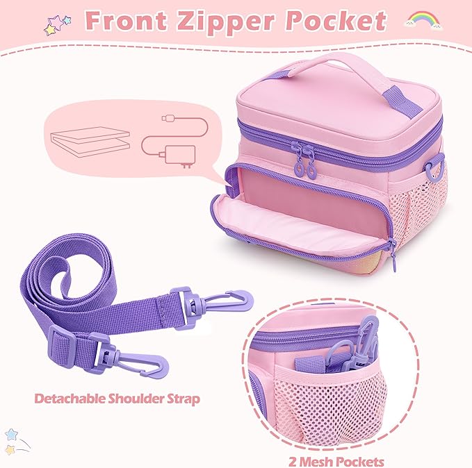 GRAOSO Travel Carrying Case Compatible with Nex Playground Game System, Storage Bag for Indoor Family Video Console, Remote and More Accessories with Handle & Shoulder Strap, Pink (Case Only)