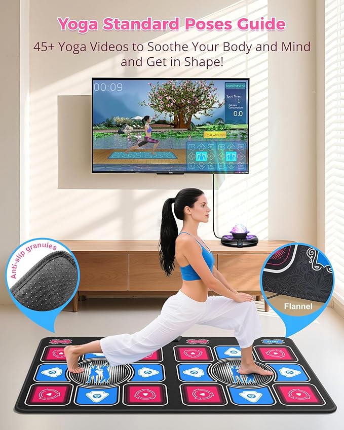 Dance Mat for Kids and Adults: 2-Player Electronic Dance Pad with HDMI for TV - Wireless Musical Exercise Game - Great for Party Fun & Birthday Gifts for Girls & Boys Ages 6+
