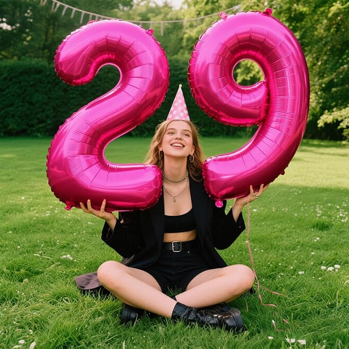 Rose Red Number 9 Balloon 40 Inch,Jumbo Giant Mylar Hot Pink Number 9,Big Large Foil Helium Number Balloons, Digital 9 Helium Balloons for Girls 19 29 Birthday Graduation Princess Party Decorationsn