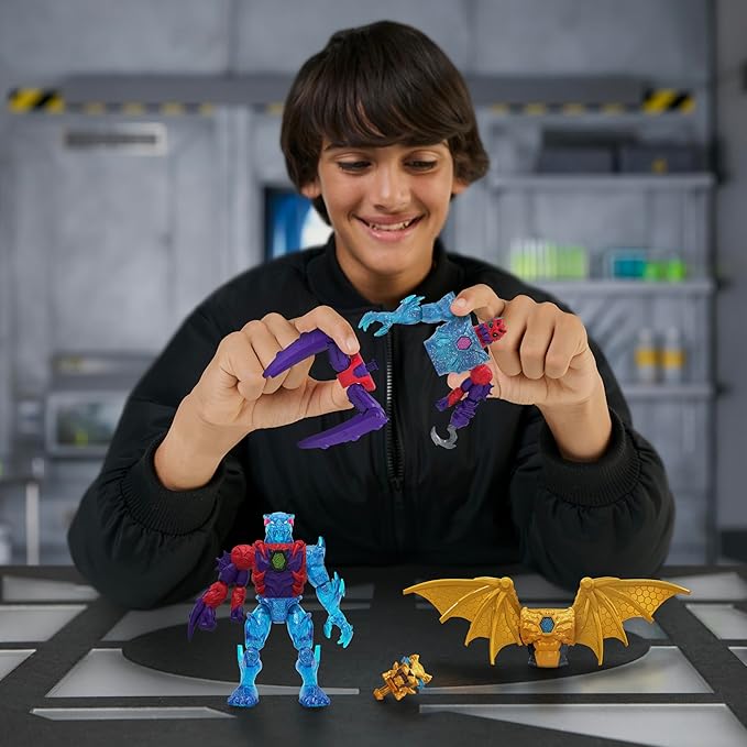 MrBeast Lab Hybrids Multi Pack, Reveal Different Hybrid Parts to Create 2 Mix & Match Action Figures, Plus Parts of The Golden Panther Dragon, Fuse Beast Combinations, Spider vs Energy Panther